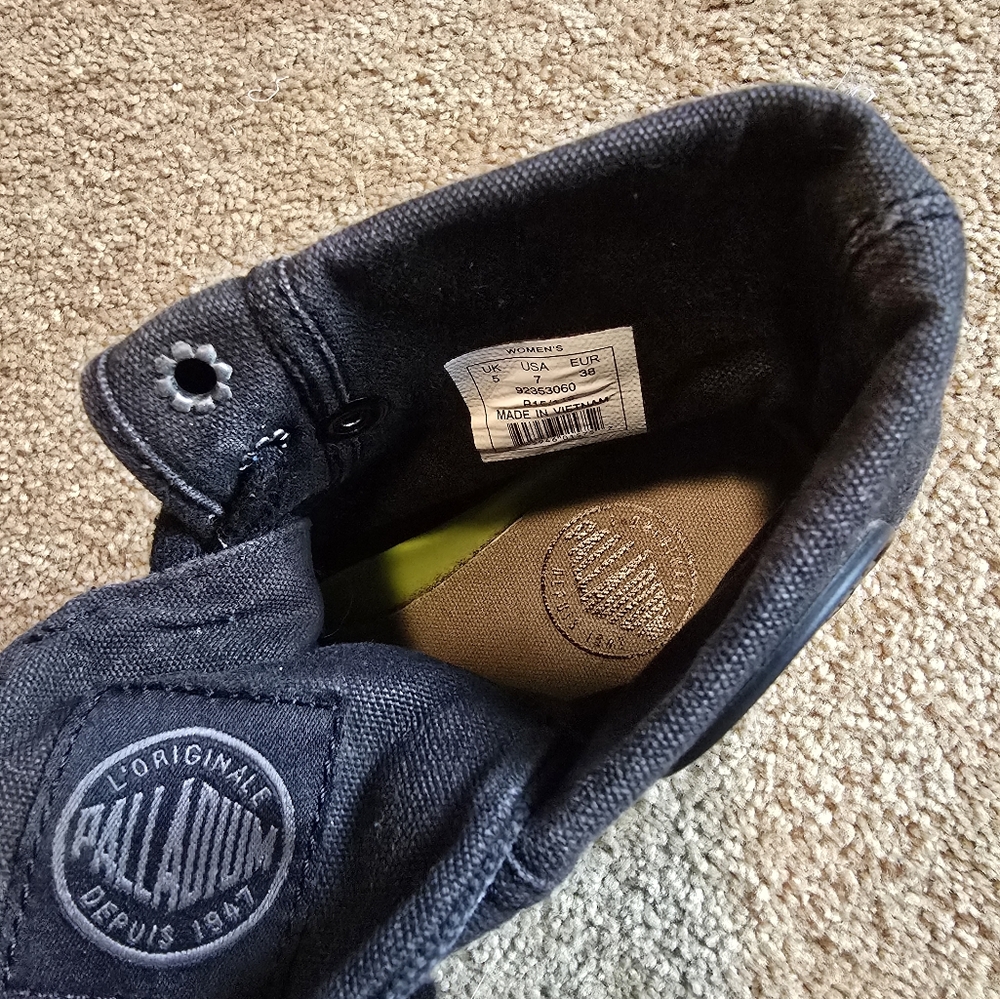 Womans black Palladium cuff boots 7 - Picture 3 of 6